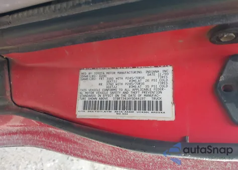 2000 Toyota Tundra Sr5 V8 z USA, uszkodzony, nr VIN 5TBRT3414YS044197